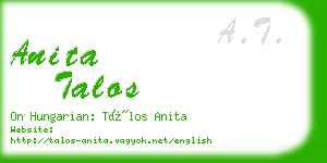 anita talos business card